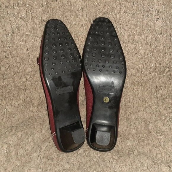 BRUNO MAGLI-Italy-Oxblood Leather-Moccasin Stitch Pumps-Driving-Sz 6.5-Near Mint - Picture 7 of 7